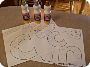 Print out dot paint ABC's and let kids paint