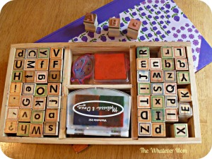 Use letter stamps to help kids identify letters