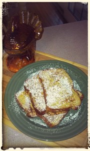 Coconut, carrot french toast.